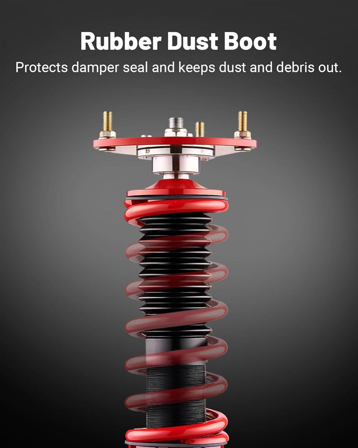 EVIL ENERGY Coilovers Compatible for Scion XB 2004-2006 US Model, for Toyota Echo 2000-2005, Height Adjustable Lowering Kit, Twin-Tube Coilover Suspension Kit for Comfortable Ride, Red - EVILENERGY