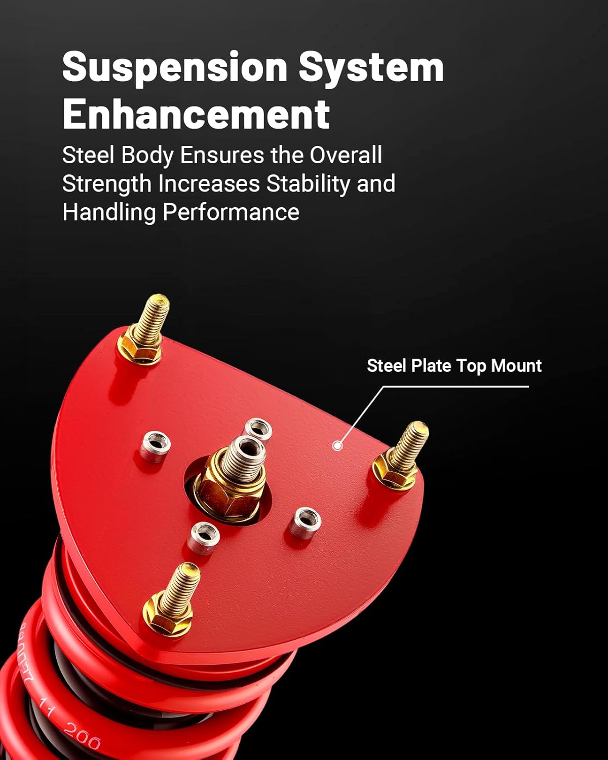 EVIL ENERGY Coilovers Compatible for Scion XB 2004-2006 US Model, for Toyota Echo 2000-2005, Height Adjustable Lowering Kit, Twin-Tube Coilover Suspension Kit for Comfortable Ride, Red - EVILENERGY