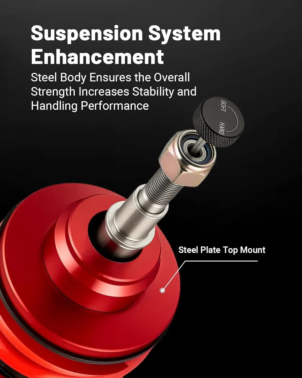 EVILENERGY EVIL ENERGY Coilovers Compatible for Toyota Yaris (XP130/XP150) 2013-2019, Height Adjustable Coilovers Lowering Kit with 32-Level Damper Adjustment, Red