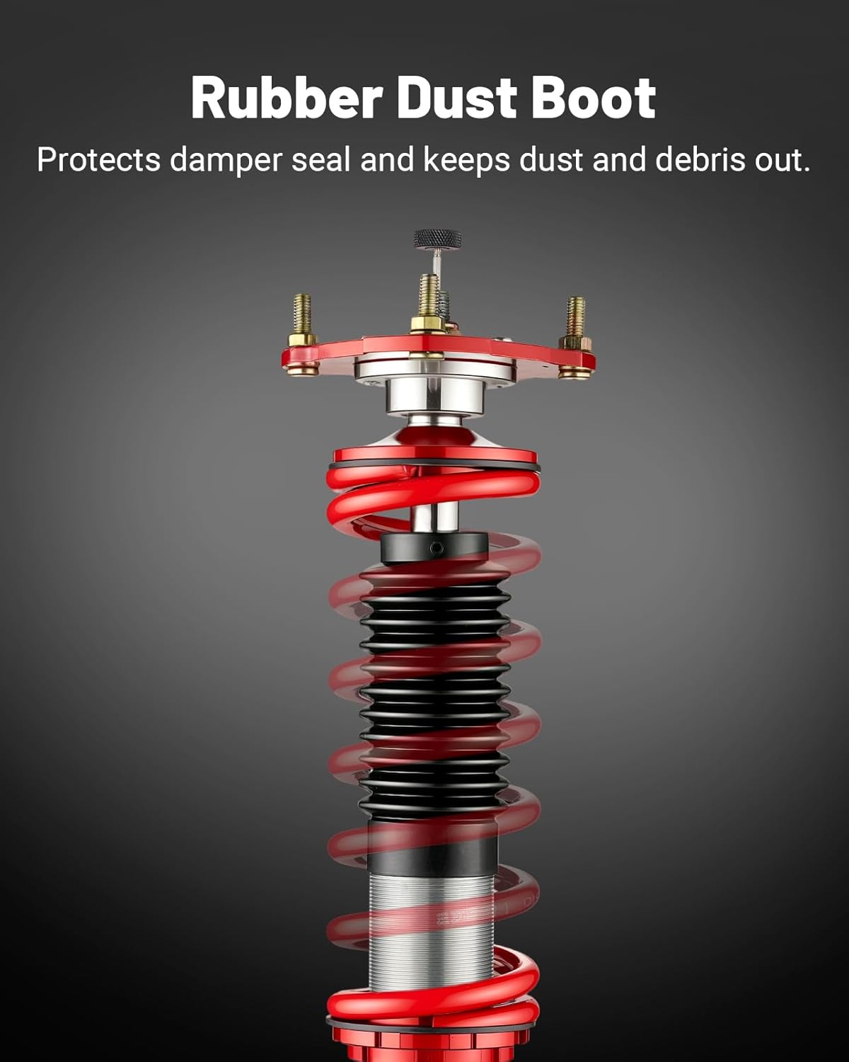 EVIL ENERGY Coilovers Compatible for Hyundai Tiburon (HM/HN) 2003-2008, Height Adjustable Coilovers Lowering Kit with 32-Level Damper Adjustment, Red - EVILENERGY