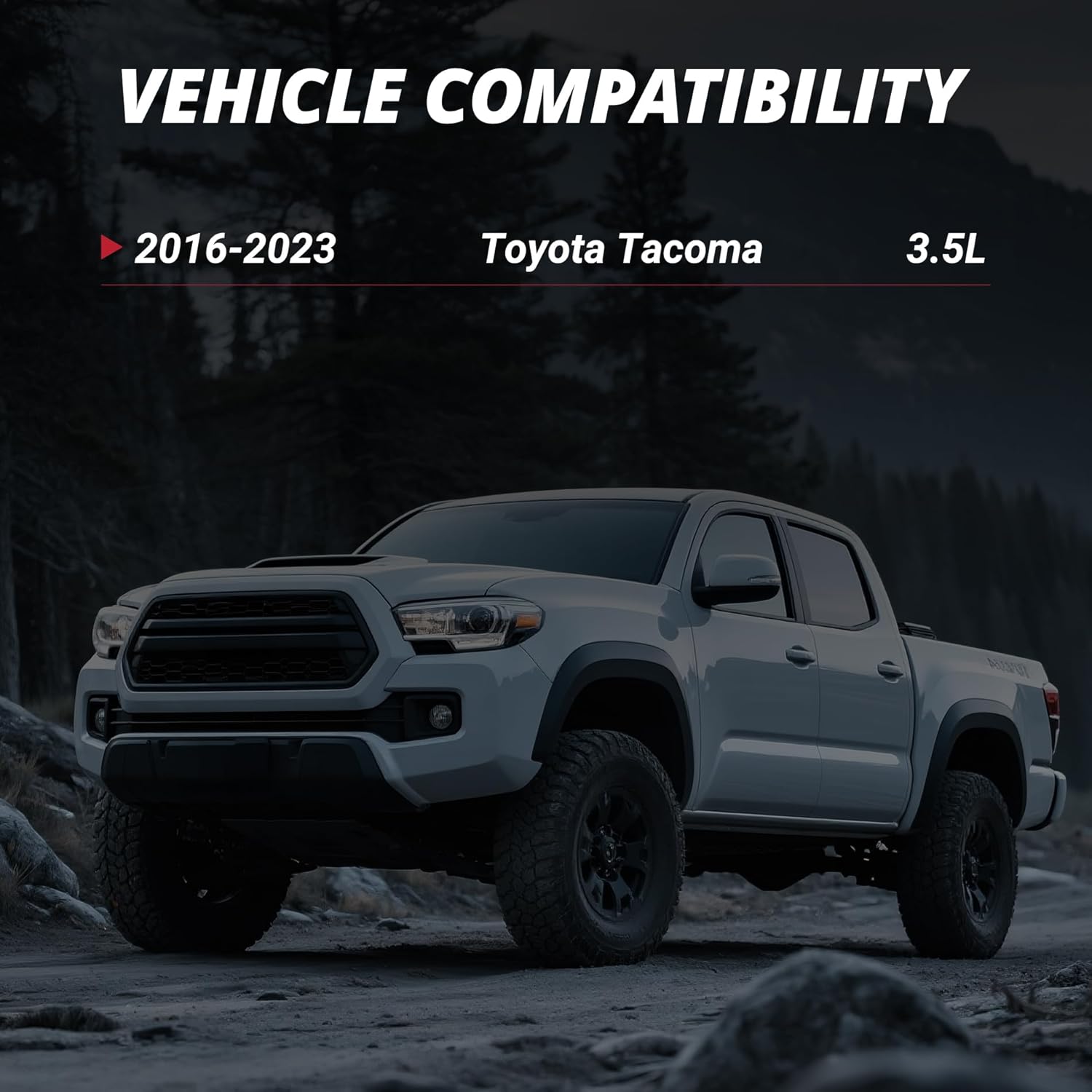 EVIL ENERGY Cold Air Intake Compatible for 2016-2023 Toyota Tacoma 3.5L, Increases Horsepower, Towing Performance & Acceleration, Includes Heat Shield & Pre-Filter, Black
