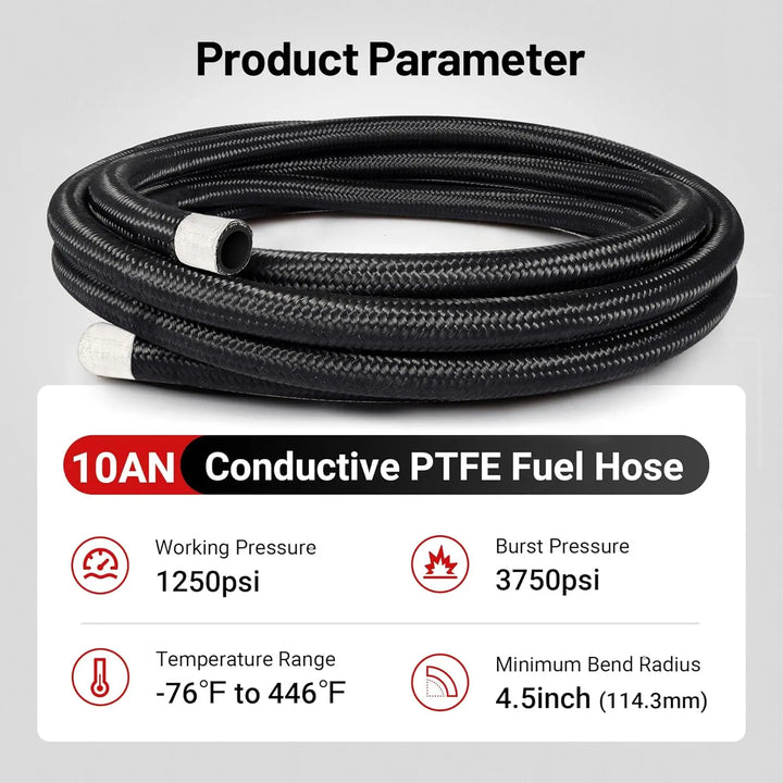 [49.99,PTFE Fuel Lines 10AN 20FT]