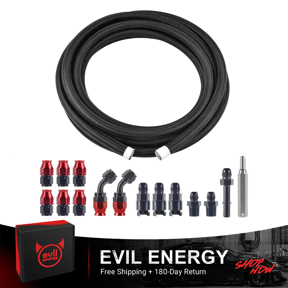 [Black-Red] EVIL ENERGY PTFE LS Swap EFI Fuel Line Fitting Kit, red & black fittings