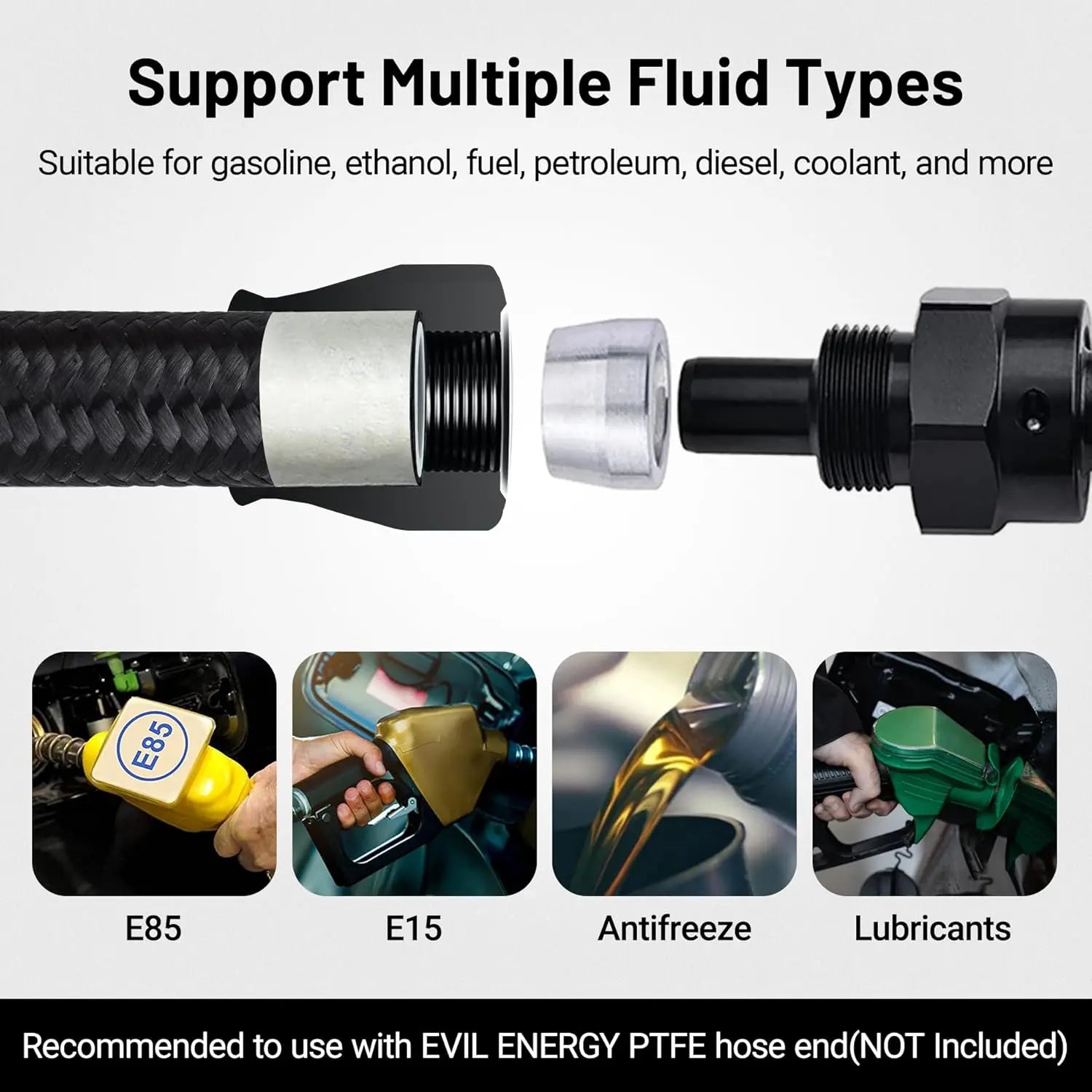 EVIL ENERGY PTFE LS Swap EFI Fuel Line Fitting Kit, compatible with gasoline, ethanol, etc
