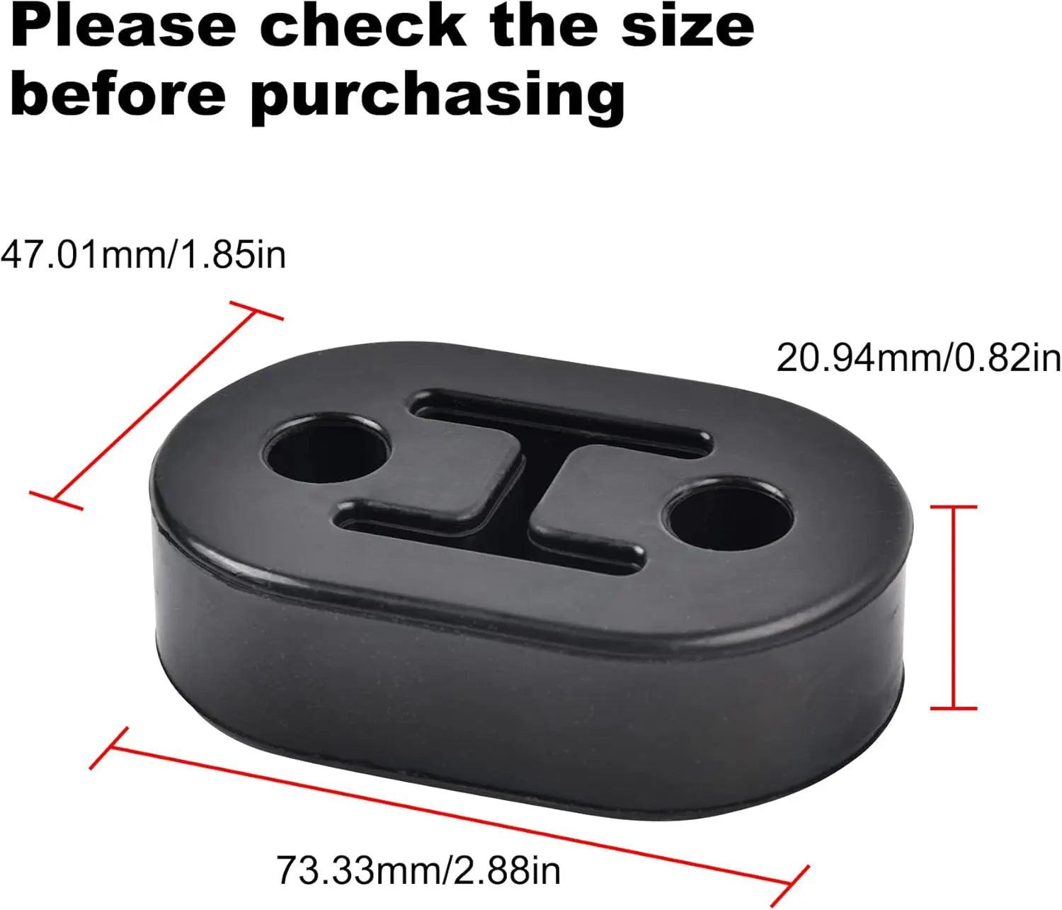 thumbnail image 2 of 2x Universal 4-Hole Rubber Exhaust Hanger – Adjustable Insulator Bushing – 12mm, Clamp-On 2 of 6