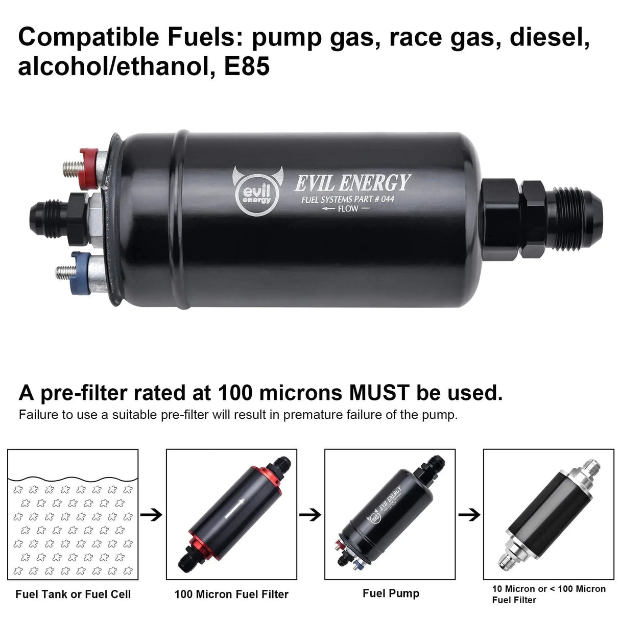 EVIL ENERGY Intank Electric Fuel Pump Kit Compatible with Toyota