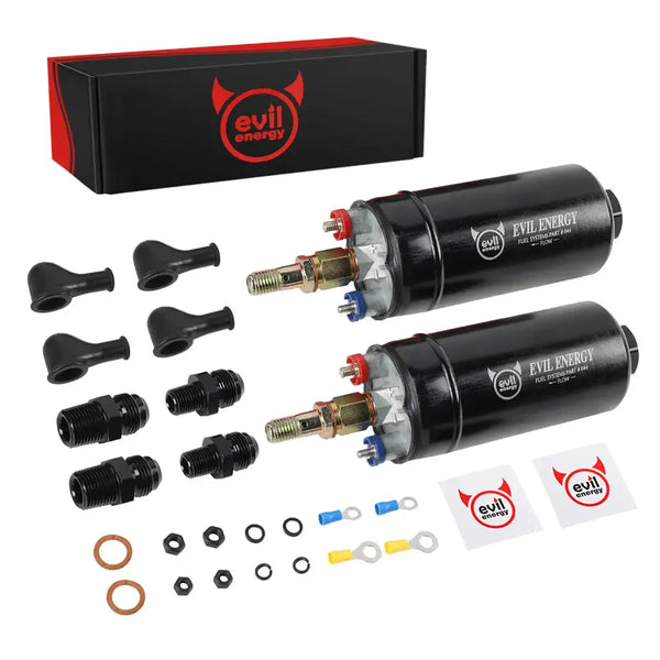 Evilenergy EVIL ENERGY External Inline Fuel Pump Electric 300LPH High Flow 12V Universal 2PCS