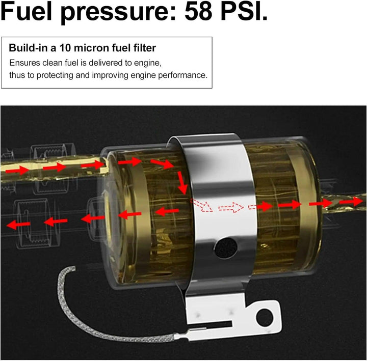 EVIL ENERGY Fuel Filter Regulator 58 PSI Kit for LS Swap EFI Conversion – 58 PSI output with built-in 10-micron fuel filter.
