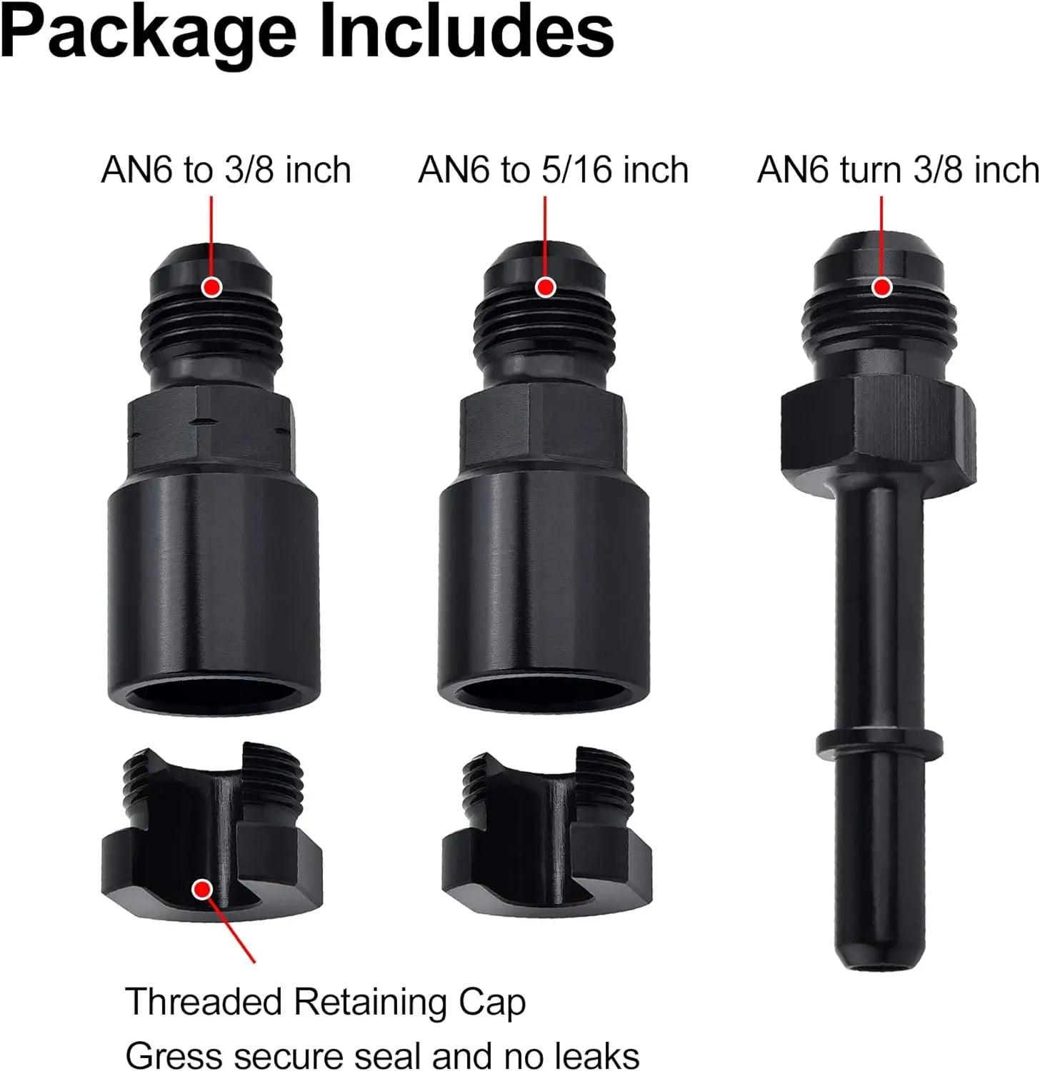 EVIL ENERGY Fuel Filter Regulator 58 PSI Kit for LS Swap EFI Conversion – package includes AN6→3/8, AN6→5/16, AN6→3/8 adapters.