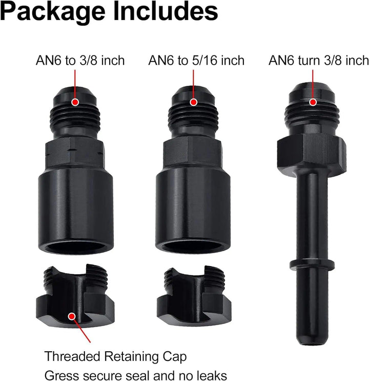 EVIL ENERGY Fuel Filter Regulator 58 PSI Kit for LS Swap EFI Conversion – package includes AN6→3/8, AN6→5/16, AN6→3/8 adapters.