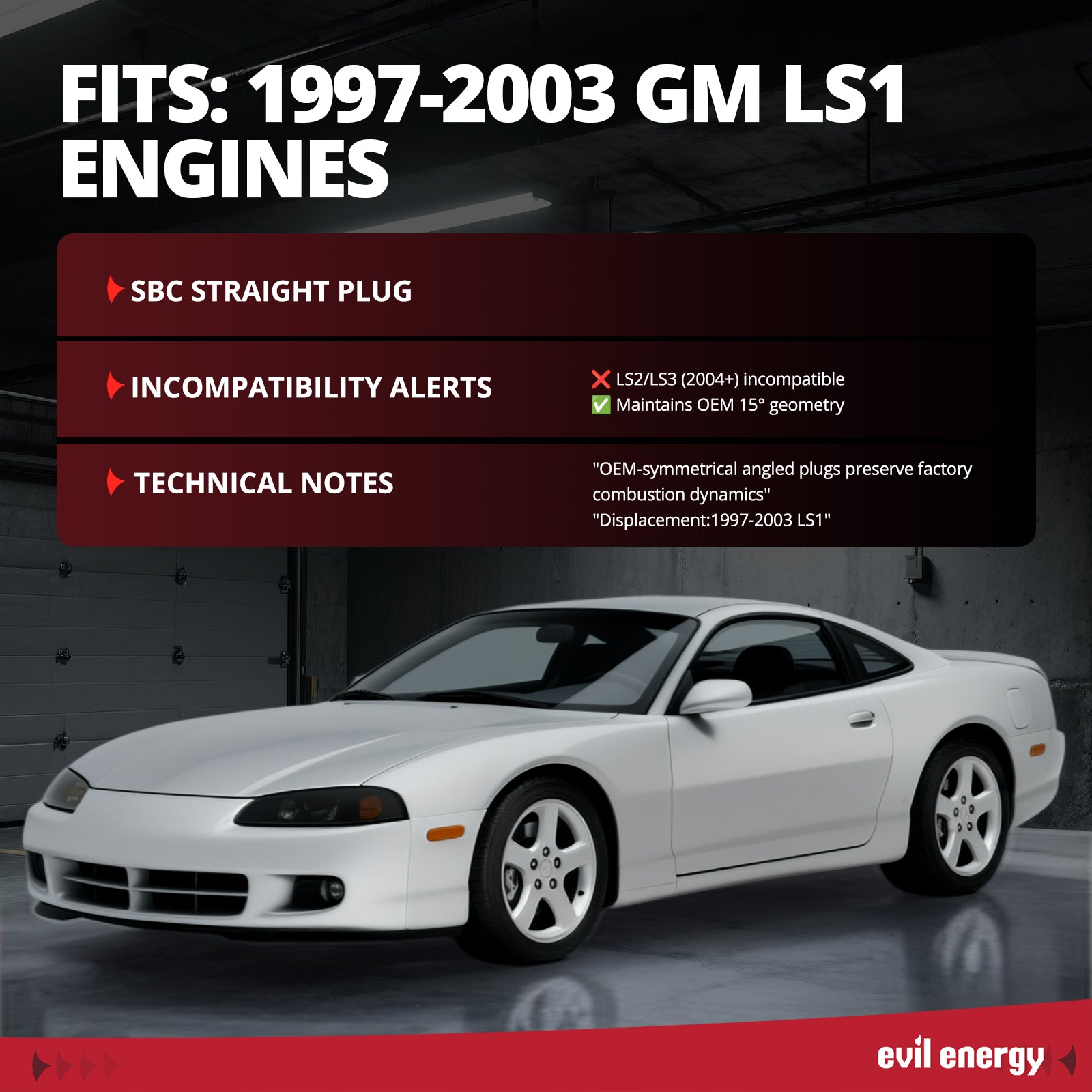 EVIL ENERGY Cylinder Head for LS1 Engines - Fits 1997 - 2003 GM LS1 Engines, Compatibility Alerts