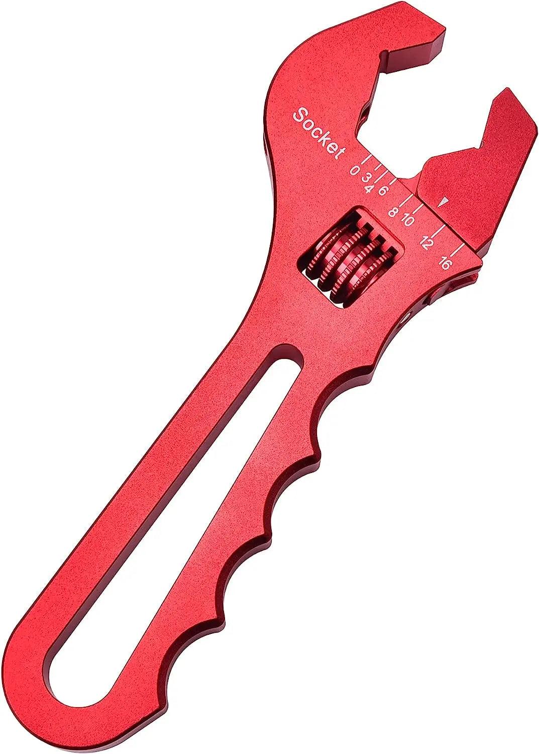 Evilenergy EVIL ENERGY Hose Fitting Adjustable Wrench  3AN-16AN Spanner Lightweight Aluminum[Red]