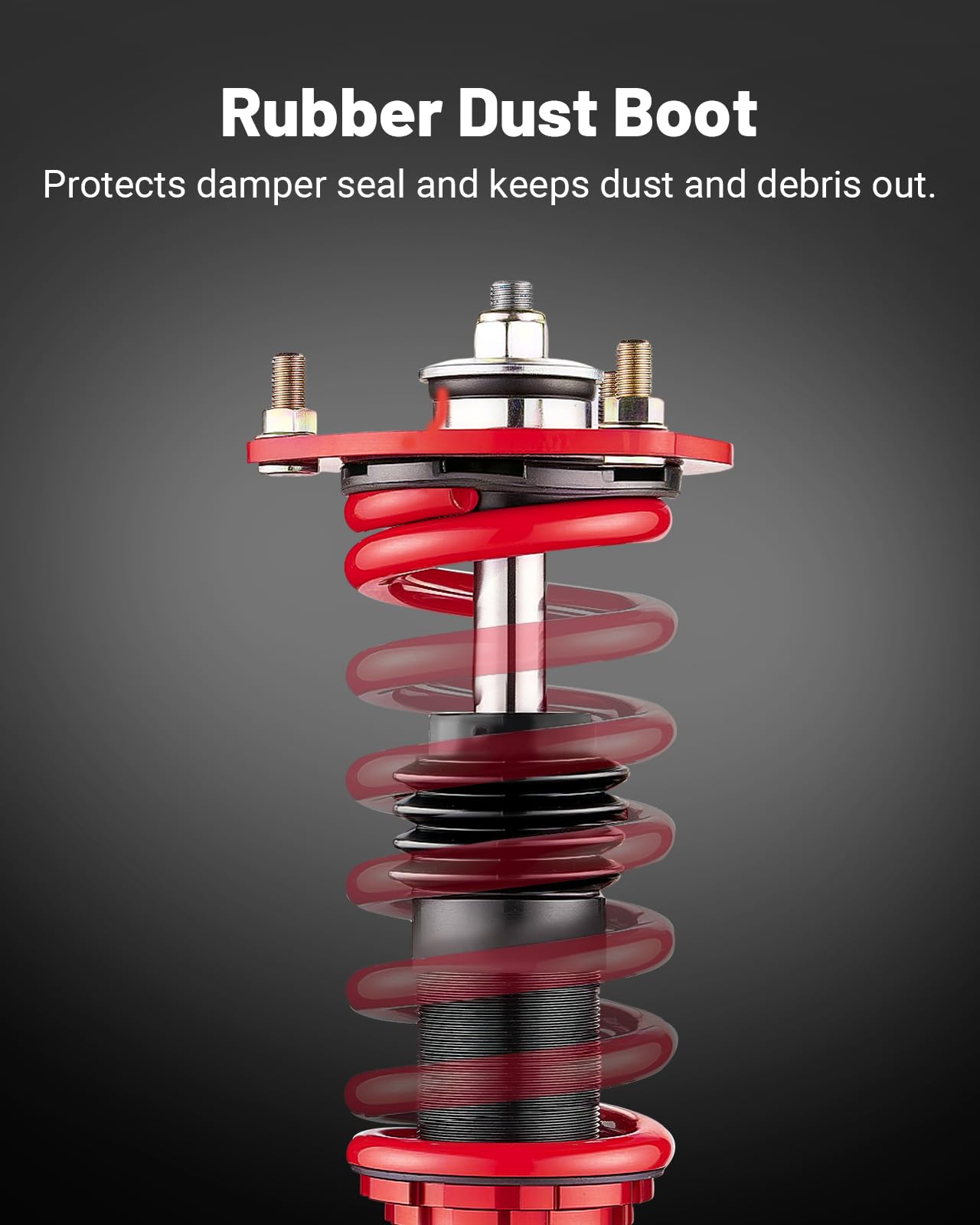 EVIL ENERGY Mazda RX-8 2004-2011 Coilovers: Height-Adjustable Twin-Tube Suspension Kit, Red - Performance Lowering Kit for Enhanced Ride - EVILENERGY