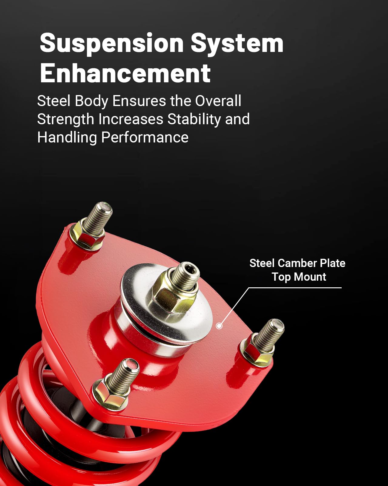 EVIL ENERGY Mazda RX-8 2004-2011 Coilovers: Height-Adjustable Twin-Tube Suspension Kit, Red - Performance Lowering Kit for Enhanced Ride - EVILENERGY