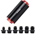 Evilenergy EVIL ENERGY Inline Fuel Filter 100 Micron with 6/8/10AN Adapter Universal 50MM