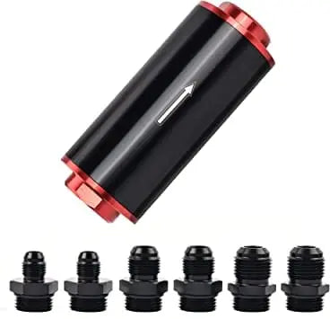 Evilenergy EVIL ENERGY Inline Fuel Filter 100 Micron with 6/8/10AN Adapter Universal 50MM