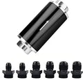 Evilenergy EVIL ENERGY Inline Fuel Filter 100 Micron with 6/8/10AN Adapter Universal 50MM