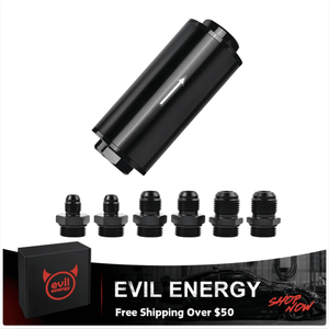 EVIL ENERGY Inline Fuel Filter with 6AN 8AN 10AN Adapter and Bracket Universal 10/30/40/100 Micron