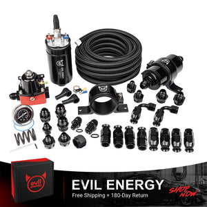 EVIL ENERGY Full LS Swap EFI Fuel Setup with 300LPH Electric Fuel Pump, 20-120PSI Regulator, 6AN 20FT Fuel Hose and Filter
