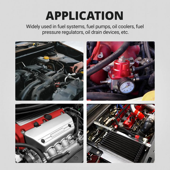 EVILENERGY EVIL ENERGY M10x1.0 Metric to 1/2 Barb Fuel Pump Inlet Outlet Fitting Adapter with Washer, Aluminum Black