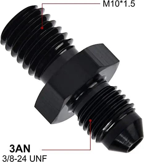 Evilenergy EVIL ENERGY Male Flare to Male Metric Fitting Adapter Aluminium Alloy 2PCS[3AN,M10x1.5]