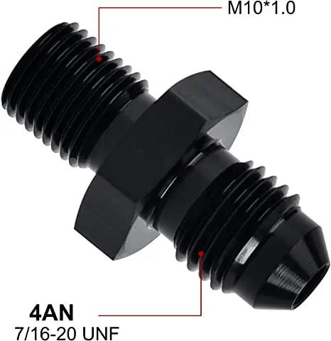 Evilenergy EVIL ENERGY Male Flare to Male Metric Fitting Adapter Aluminium Alloy 2PCS[4AN,M10x1.0]