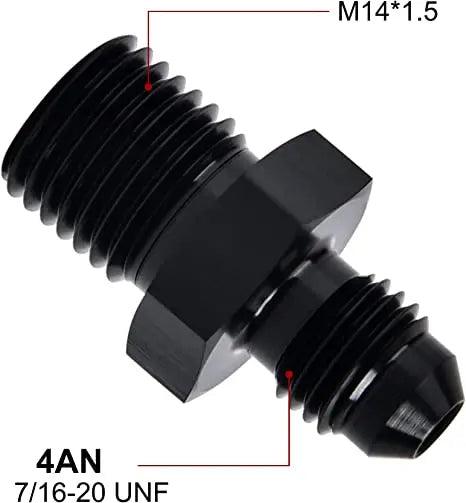 Evilenergy EVIL ENERGY Male Flare to Male Metric Fitting Adapter Aluminium Alloy 2PCS[4AN,M14x1.5]