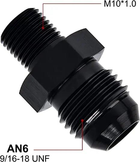 Evilenergy EVIL ENERGY Male Flare to Male Metric Fitting Adapter Aluminium Alloy 2PCS[6AN,M10x1.0]