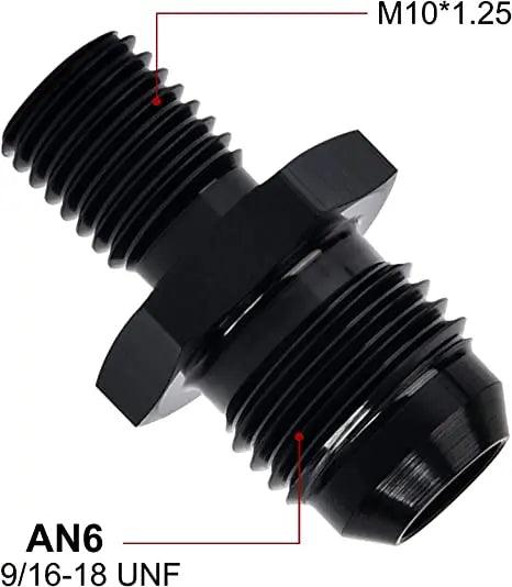 Evilenergy EVIL ENERGY Male Flare to Male Metric Fitting Adapter Aluminium Alloy 2PCS[6AN,M10x1.25]