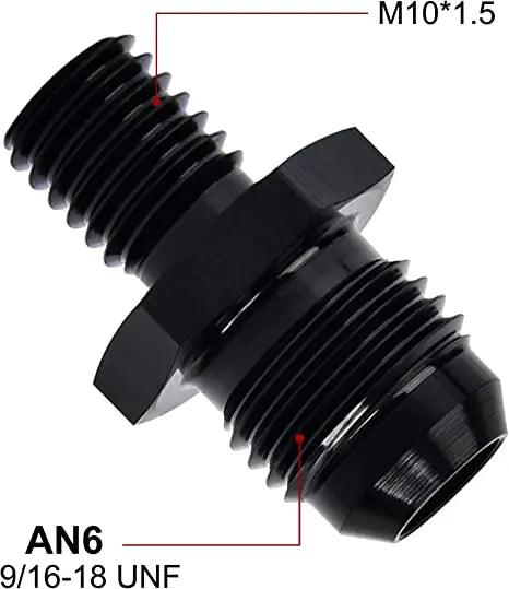 Evilenergy EVIL ENERGY Male Flare to Male Metric Fitting Adapter Aluminium Alloy 2PCS[6AN,M10x1.5]