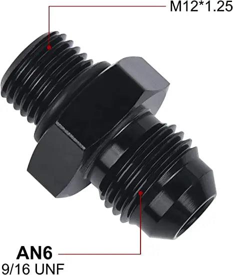 Evilenergy EVIL ENERGY Male Flare to Male Metric Fitting Adapter Aluminium Alloy 2PCS[6AN,M12x1.25]