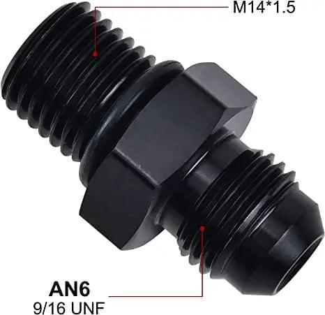 Evilenergy EVIL ENERGY Male Flare to Male Metric Fitting Adapter Aluminium Alloy 2PCS[6AN,M14x1.5]