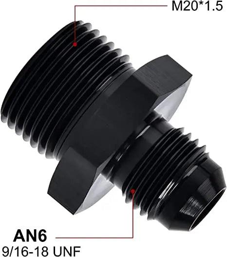 Evilenergy EVIL ENERGY Male Flare to Male Metric Fitting Adapter Aluminium Alloy 2PCS[6AN,M20x1.5]