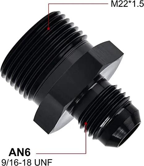 Evilenergy EVIL ENERGY Male Flare to Male Metric Fitting Adapter Aluminium Alloy 2PCS[6AN,M22x1.5]