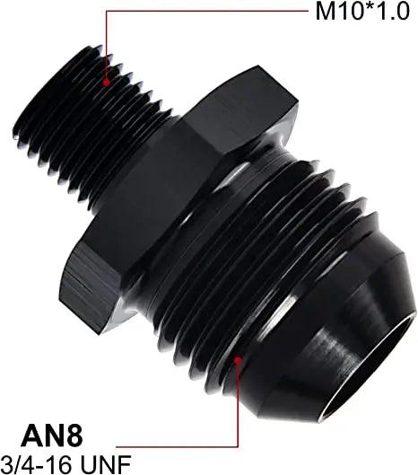 Evilenergy EVIL ENERGY Male Flare to Male Metric Fitting Adapter Aluminium Alloy 2PCS[8AN,M10.x1.0]