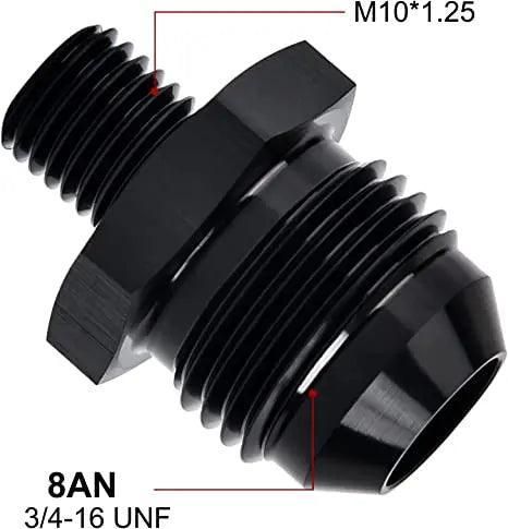 Evilenergy EVIL ENERGY Male Flare to Male Metric Fitting Adapter Aluminium Alloy 2PCS[8AN,M10x1.25]