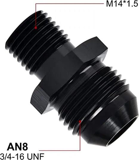 Evilenergy EVIL ENERGY Male Flare to Male Metric Fitting Adapter Aluminium Alloy 2PCS[8AN,M14x1.5]