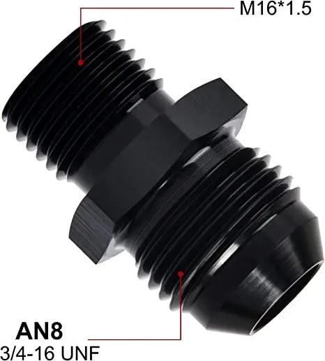 Evilenergy EVIL ENERGY Male Flare to Male Metric Fitting Adapter Aluminium Alloy 2PCS[8AN,M16x1.5]