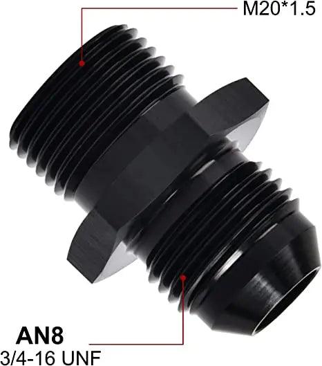 Evilenergy EVIL ENERGY Male Flare to Male Metric Fitting Adapter Aluminium Alloy 2PCS[8AN,M20x1.5]