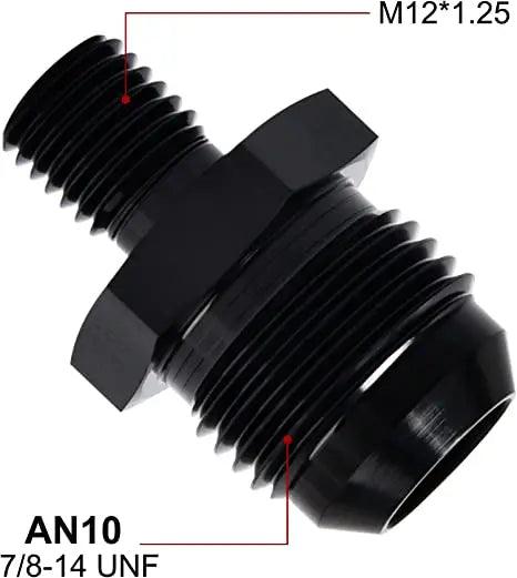 Evilenergy EVIL ENERGY Male Flare to Male Metric Fitting Adapter Aluminium Alloy 2PCS[10AN,M12x1.25]