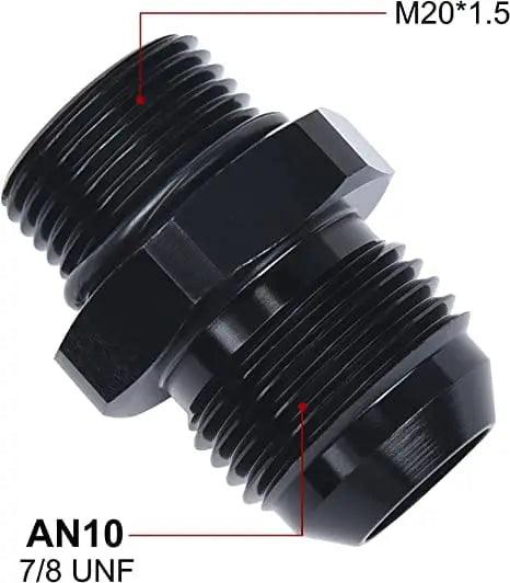 Evilenergy EVIL ENERGY Male Flare to Male Metric Fitting Adapter Aluminium Alloy 2PCS[10AN,M20x1.5]