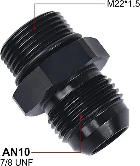 Evilenergy EVIL ENERGY Male Flare to Male Metric Fitting Adapter Aluminium Alloy 2PCS[10AN,M22x1.5]