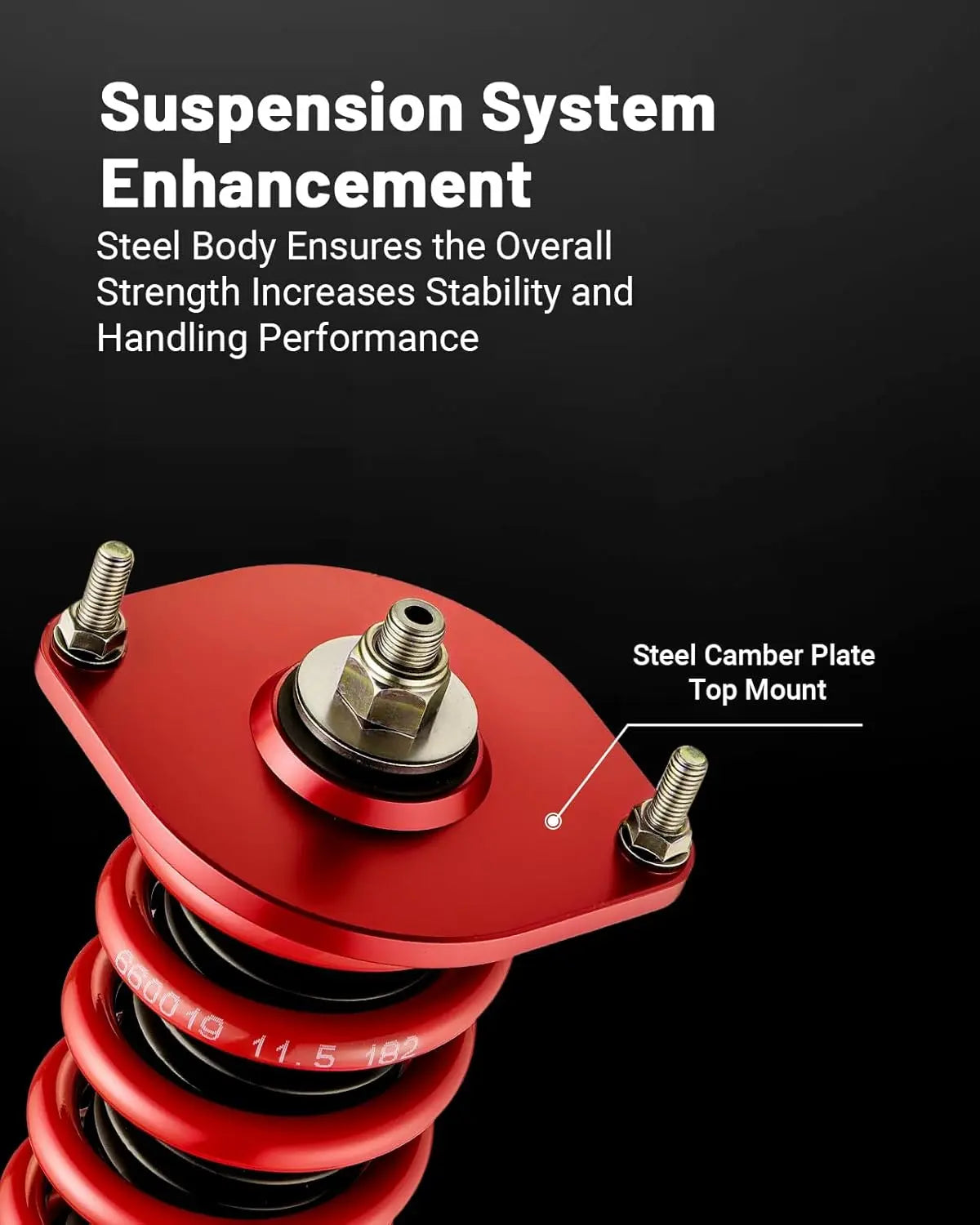 EVILENERGY EVIL ENERGY Coilovers Compatible for Mazda Miata MX-5 NA NB 1989-2005, Height Adjustable Lowering Kit, Twin-Tube Coilover Suspension Kit for Comfortable Ride, Red