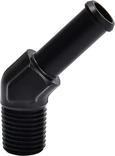 Evilenergy EVIL ENERGY NPT Male to Barb Push on Fitting 45 Degree Aluminum Black