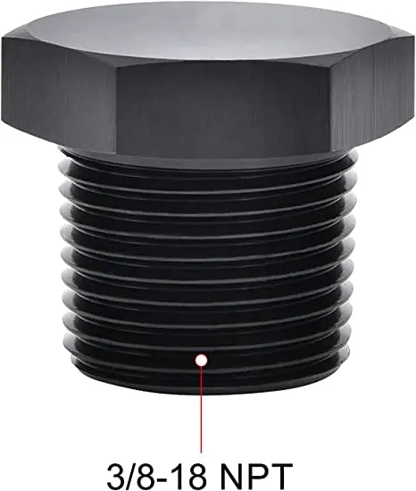 Evilenergy EVIL ENERGY NPT Plug Pipe Thread Male Hex Head Fitting Adapter Aluminum Black