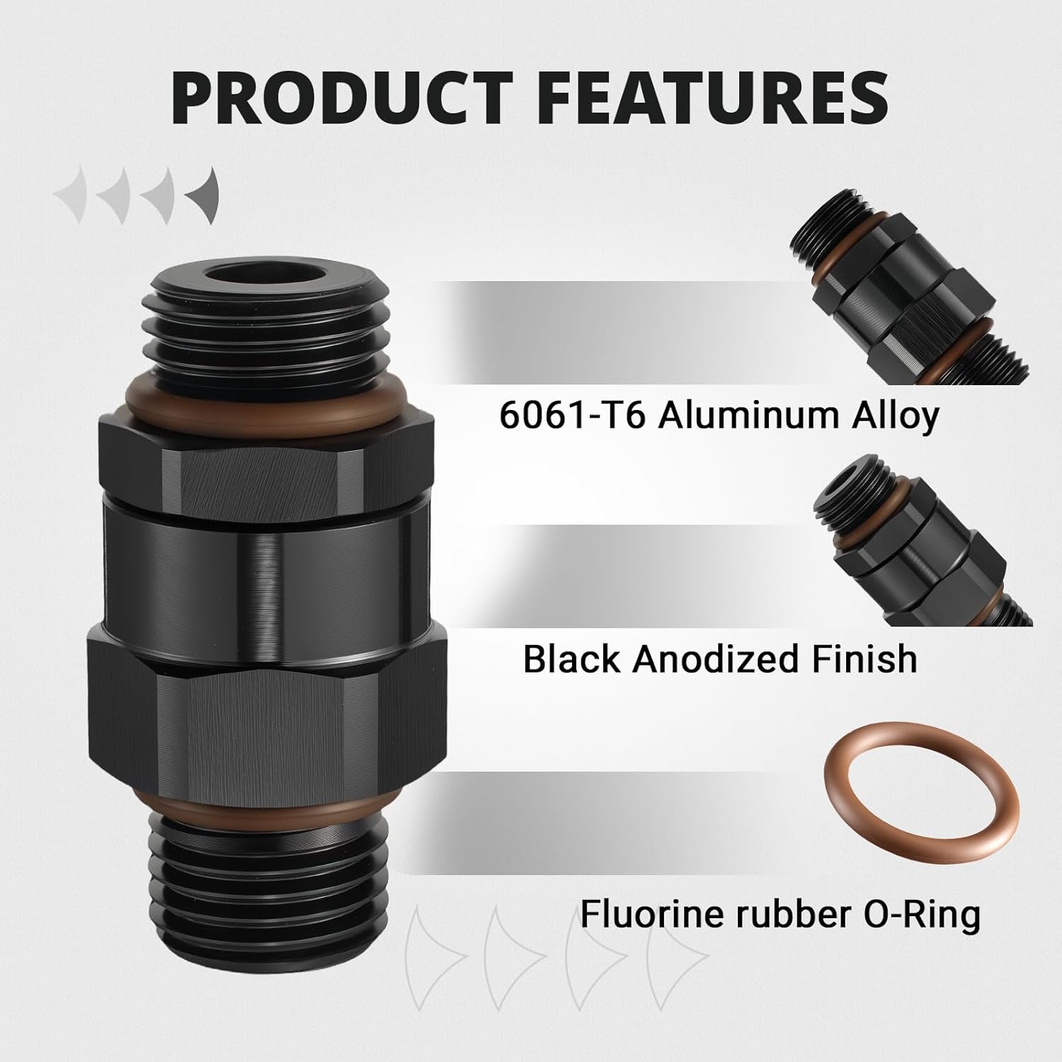 EVIL ENERGY ORB Male to ORB Male Swivel Adapter – Black Aluminum Fitting（ 6AN/8AN/10AN/12AN）