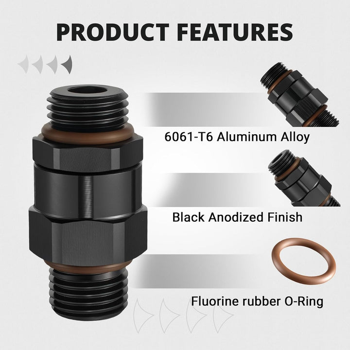 EVIL ENERGY ORB Male to ORB Male Swivel Adapter – Black Aluminum Fitting（ 6AN/8AN/10AN/12AN） - EVILENERGY