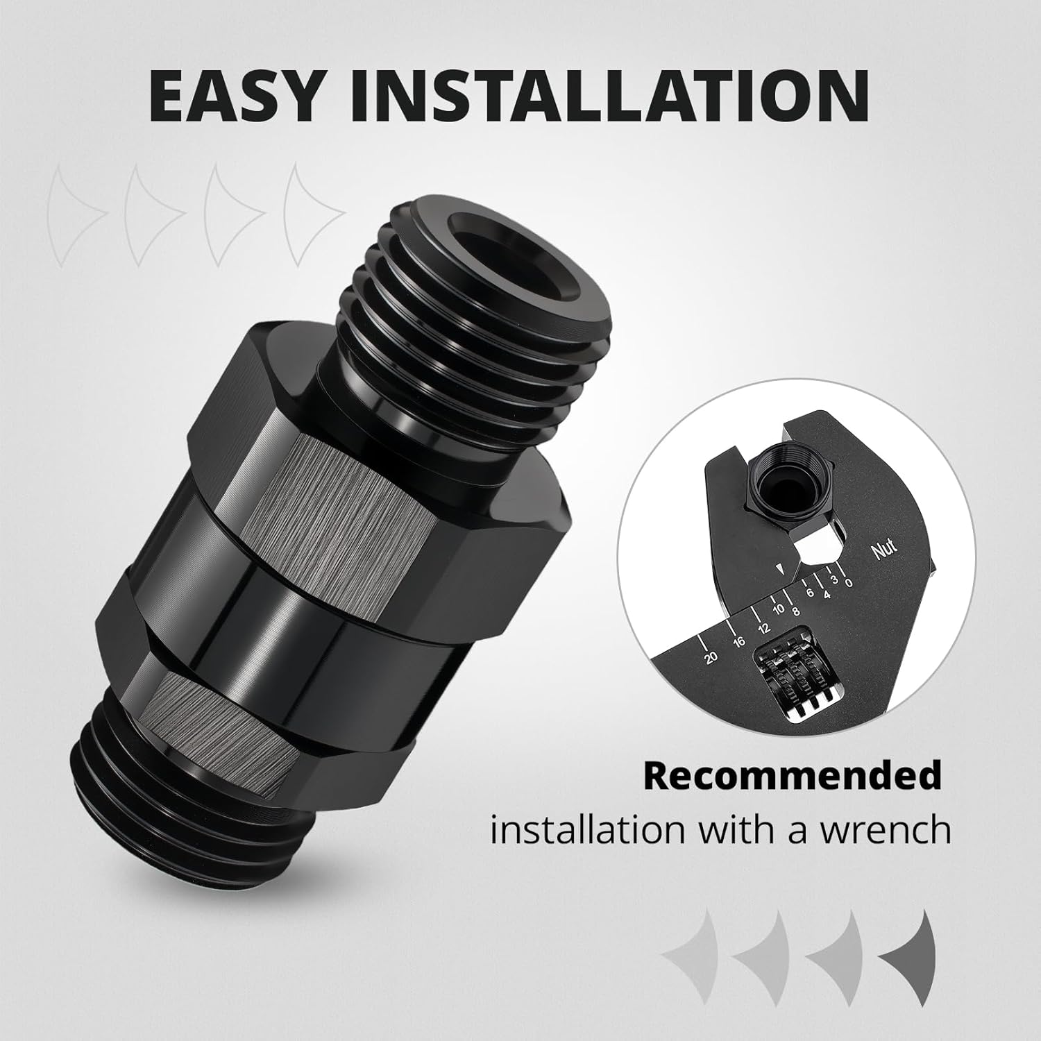 EVIL ENERGY ORB Male to ORB Male Swivel Adapter – Black Aluminum Fitting（ 6AN/8AN/10AN/12AN）