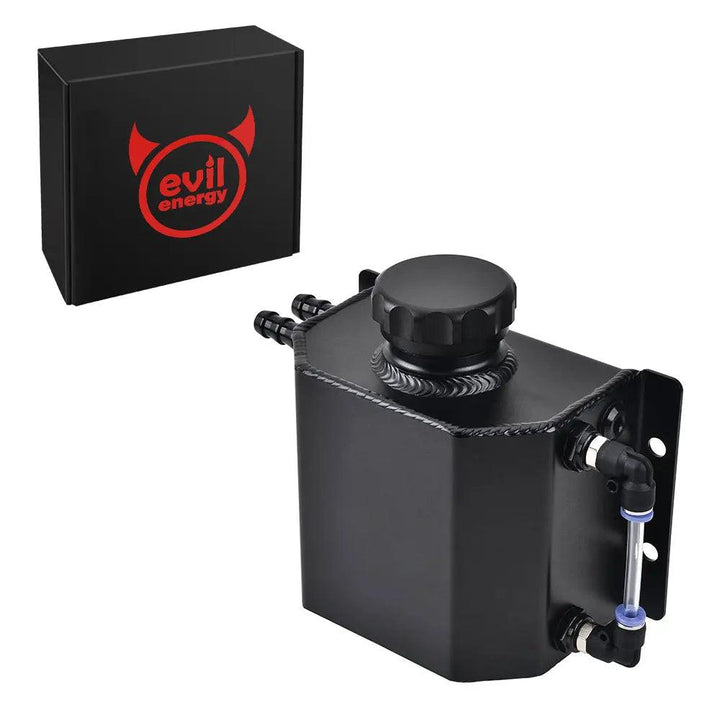 Evilenergy EVIL ENERGY Overflow Tank Coolant Radiator Tank Reservoir Expansion Universal 1L [Black]Aluminum[Black,1L]