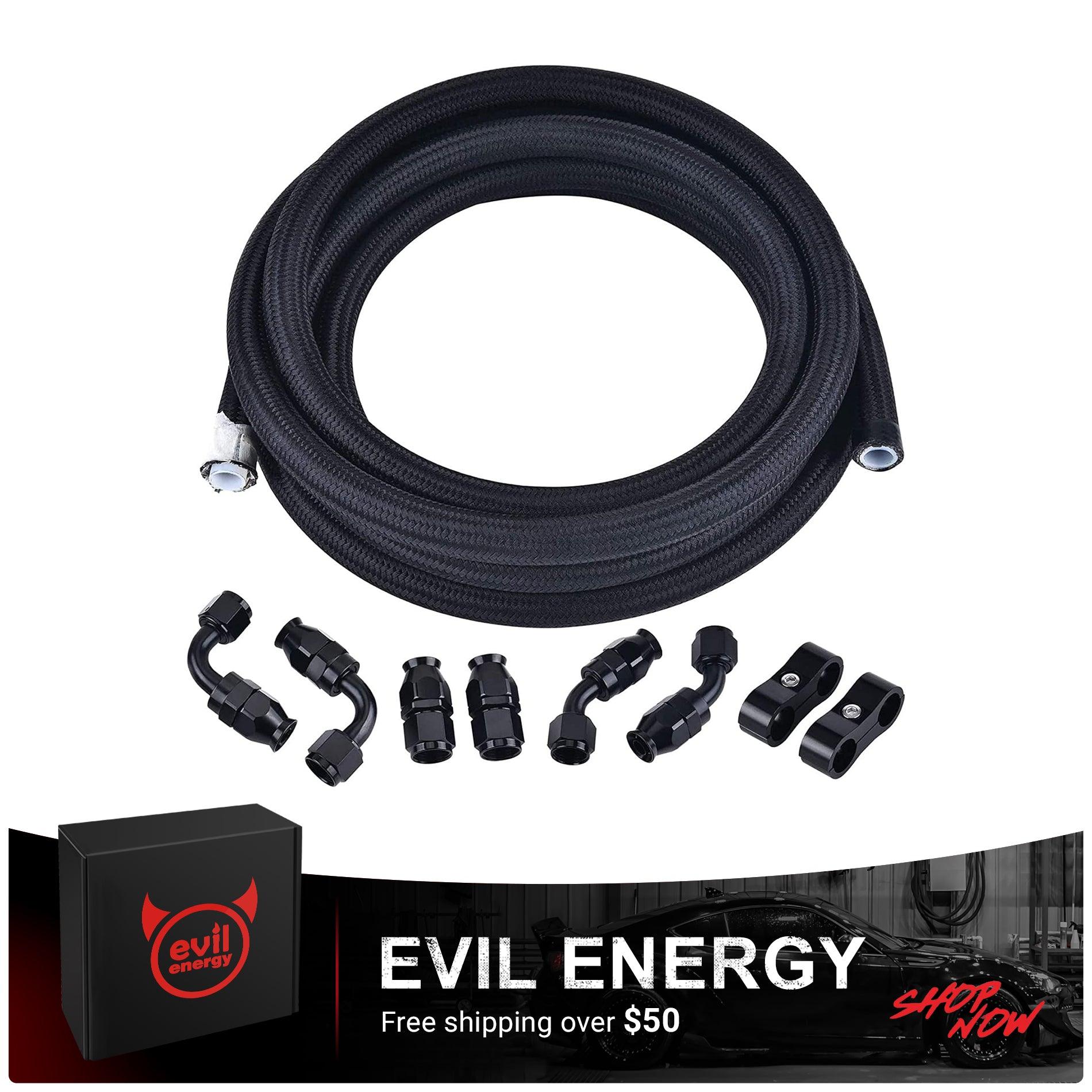 EVIL ENERGY 4/6/8/10AN PTFE Fuel Line Kit E85 Nylon Braided Hose ...